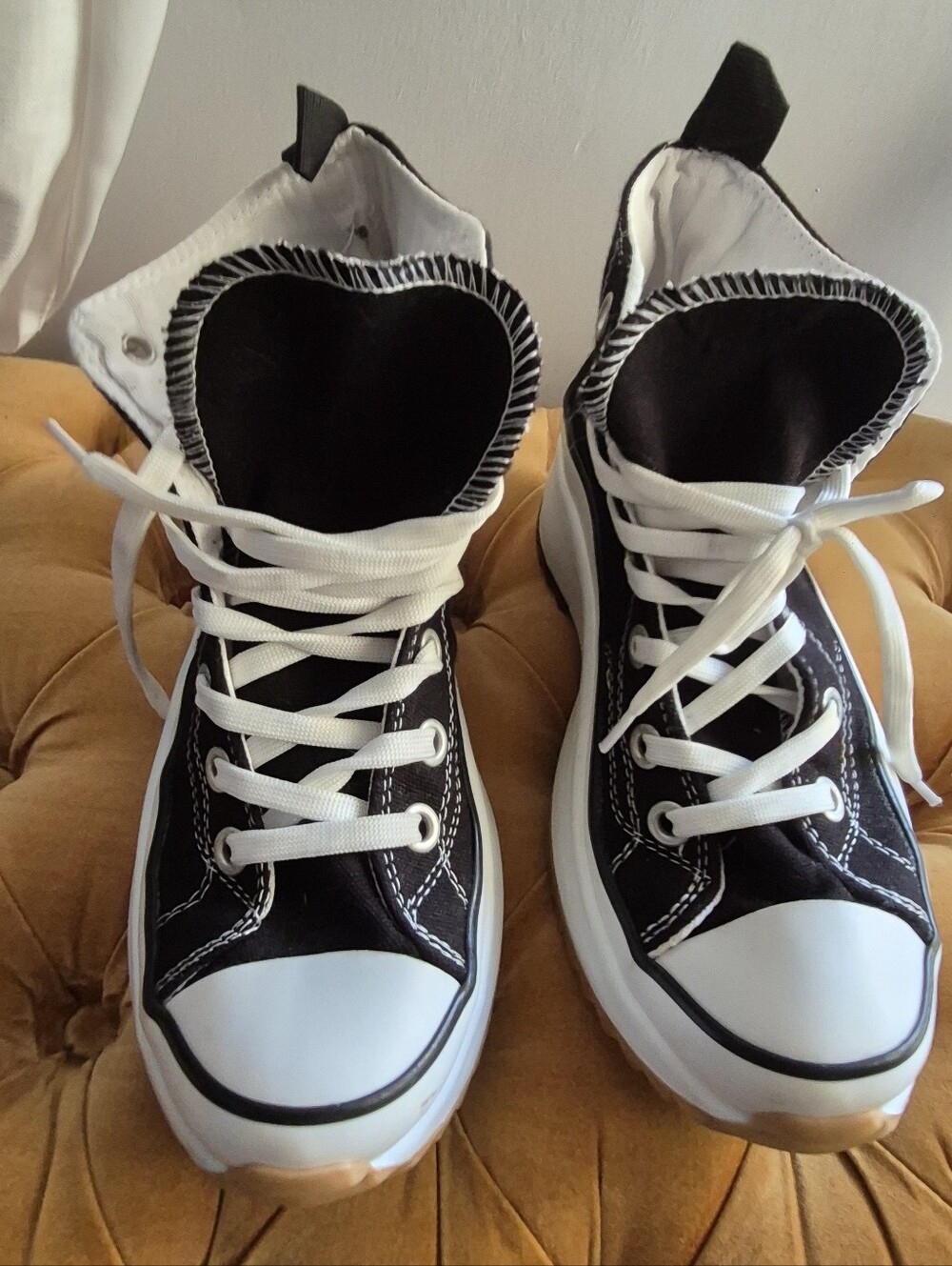 Converse JW Anderson Run Star Hike Black Canvas Platform High Top Sneakers 7.5